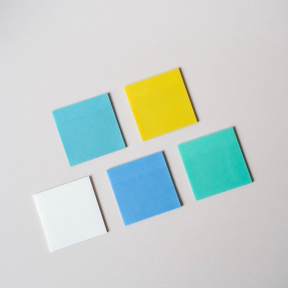 Sticky Notes (Pack of 5) - Clear, Lime Zest, Aqua, Blue Sea & Pistachio